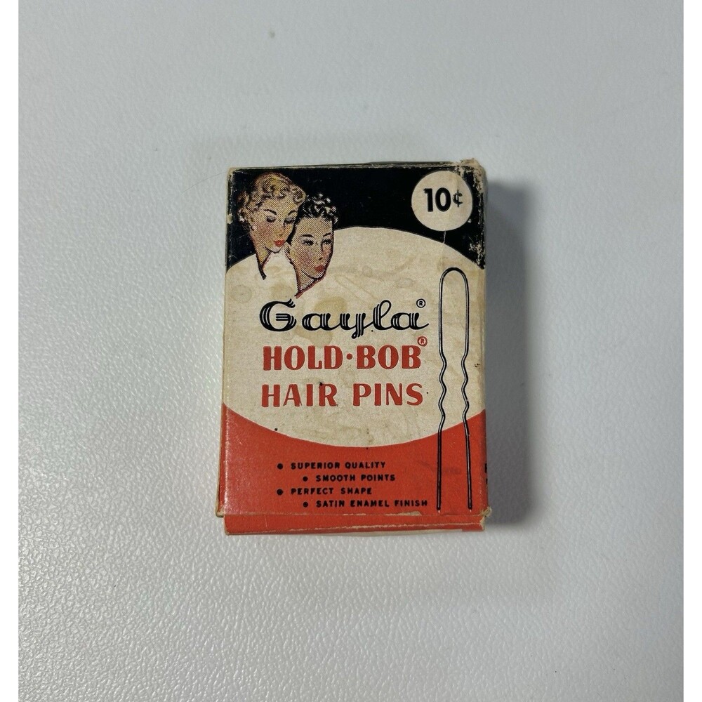 VINTAGE 1956 BOX OF GAYLA HOLD-BOB HAIR PINS
